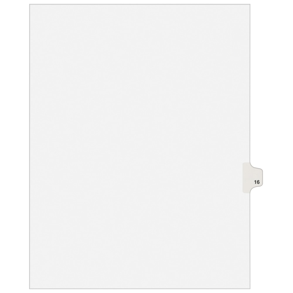 Avery Individual Legal Dividers Avery Style, Letter Size, Side Tab #16, White Dividers/White Tabs MPN:1016