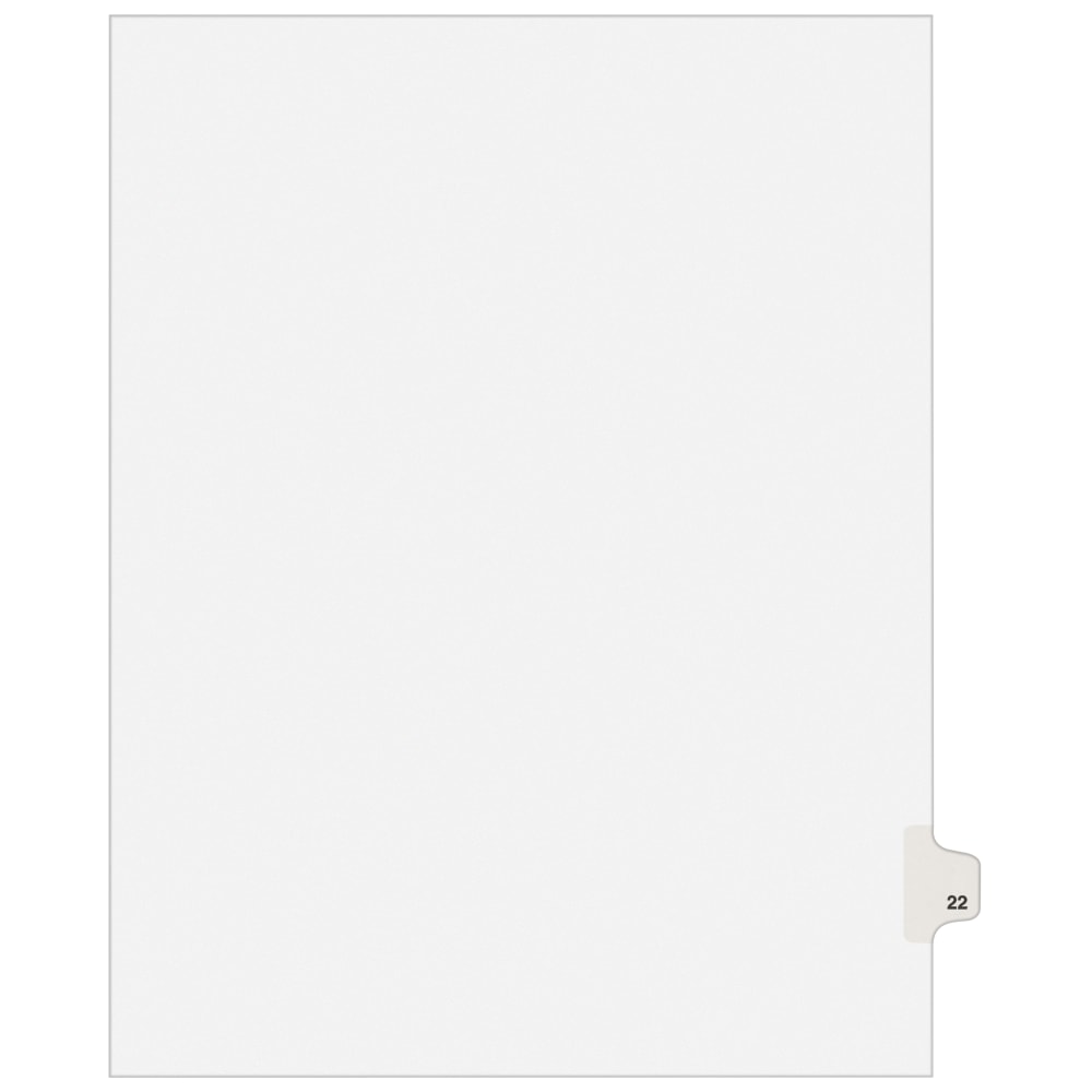 Avery Individual Legal Dividers Avery Style, Letter Size, Side Tab #22, White Dividers/White Tabs MPN:1022