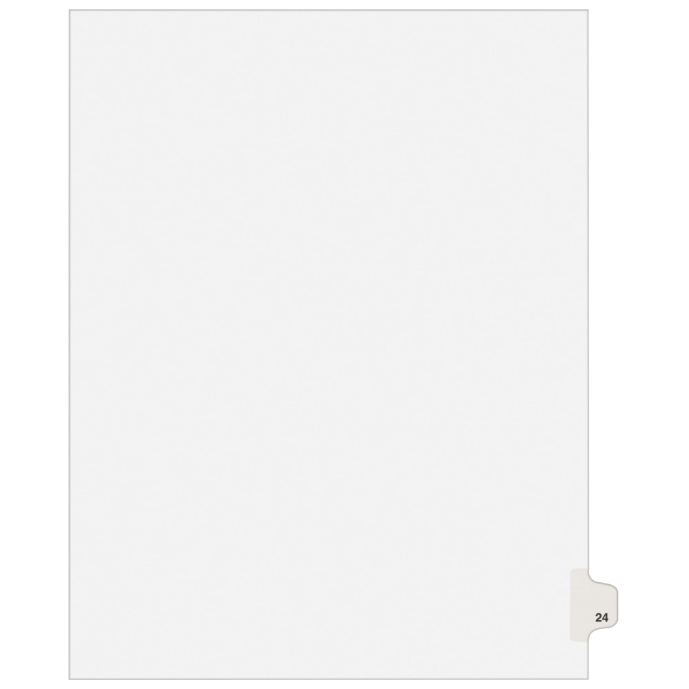 Avery Individual Legal Dividers Avery Style, Letter Size, Side Tab #24, White Dividers/White Tabs MPN:1024