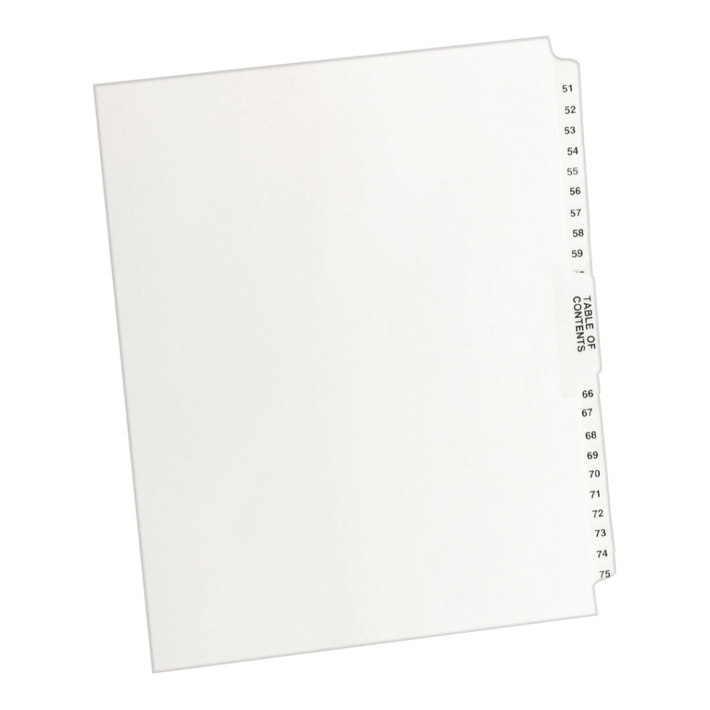 Avery Premium Collated Legal Dividers Avery Style, Side-Tab, 51-75 & Table Of Contents, 8-1/2in x 11in MPN:11396