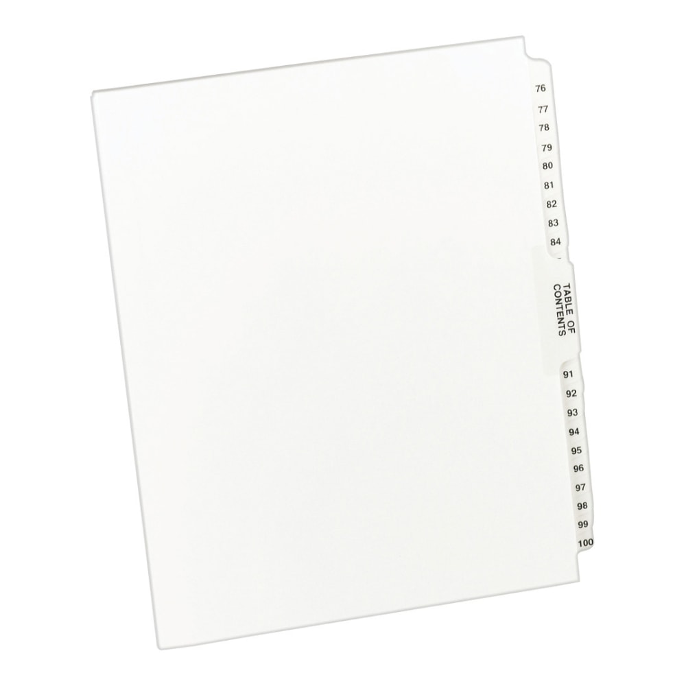 Avery Premium Collated Legal Dividers Avery Style, Side-Tab, 76-100 & Table Of Contents, 8 1/2in x 11in MPN:11397