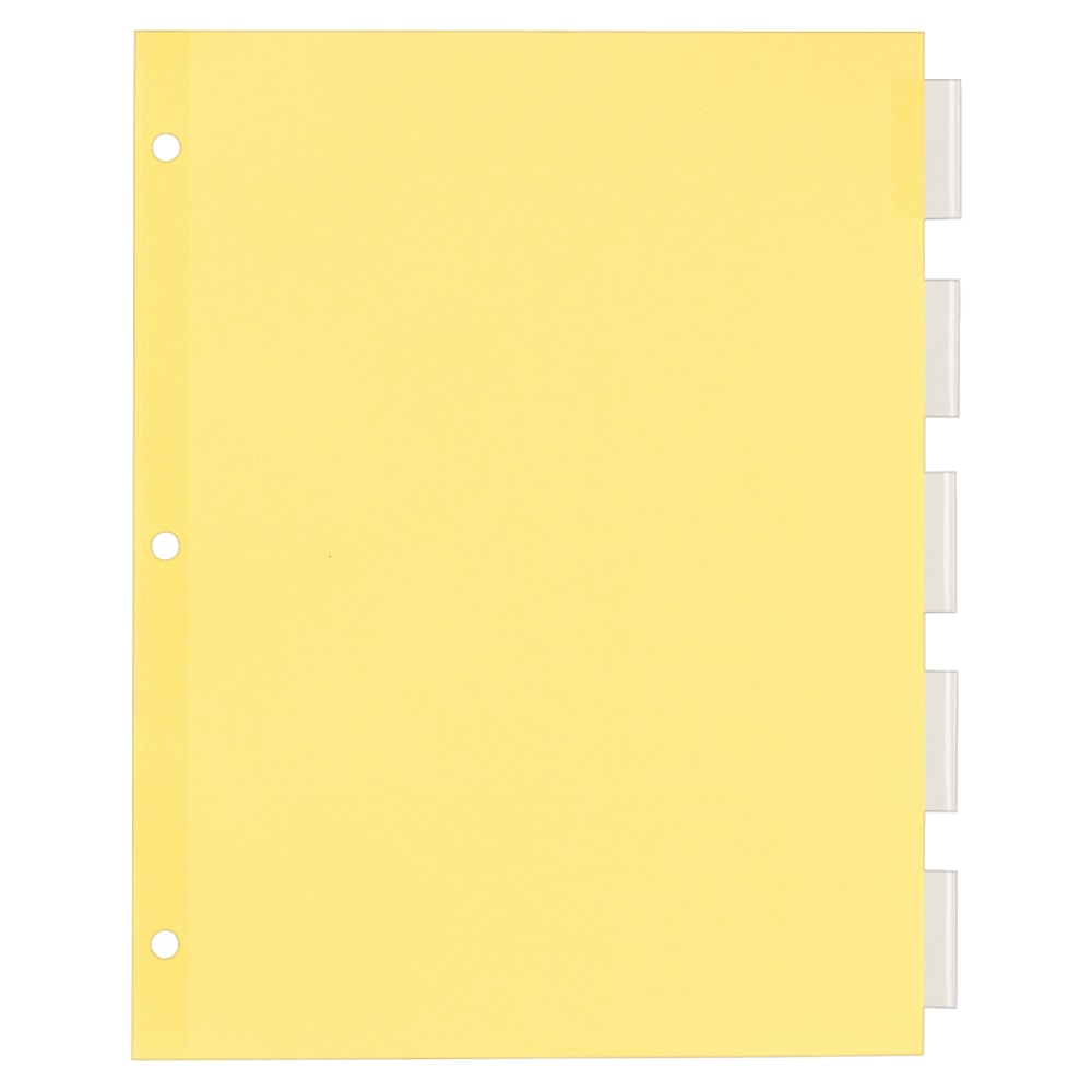 Avery Office Essentials 30% Recycled Dividers, 8 1/2in x 11in, 5-Tab, Clear 30% Recycled Dividers/Clear Tabs MPN:11466