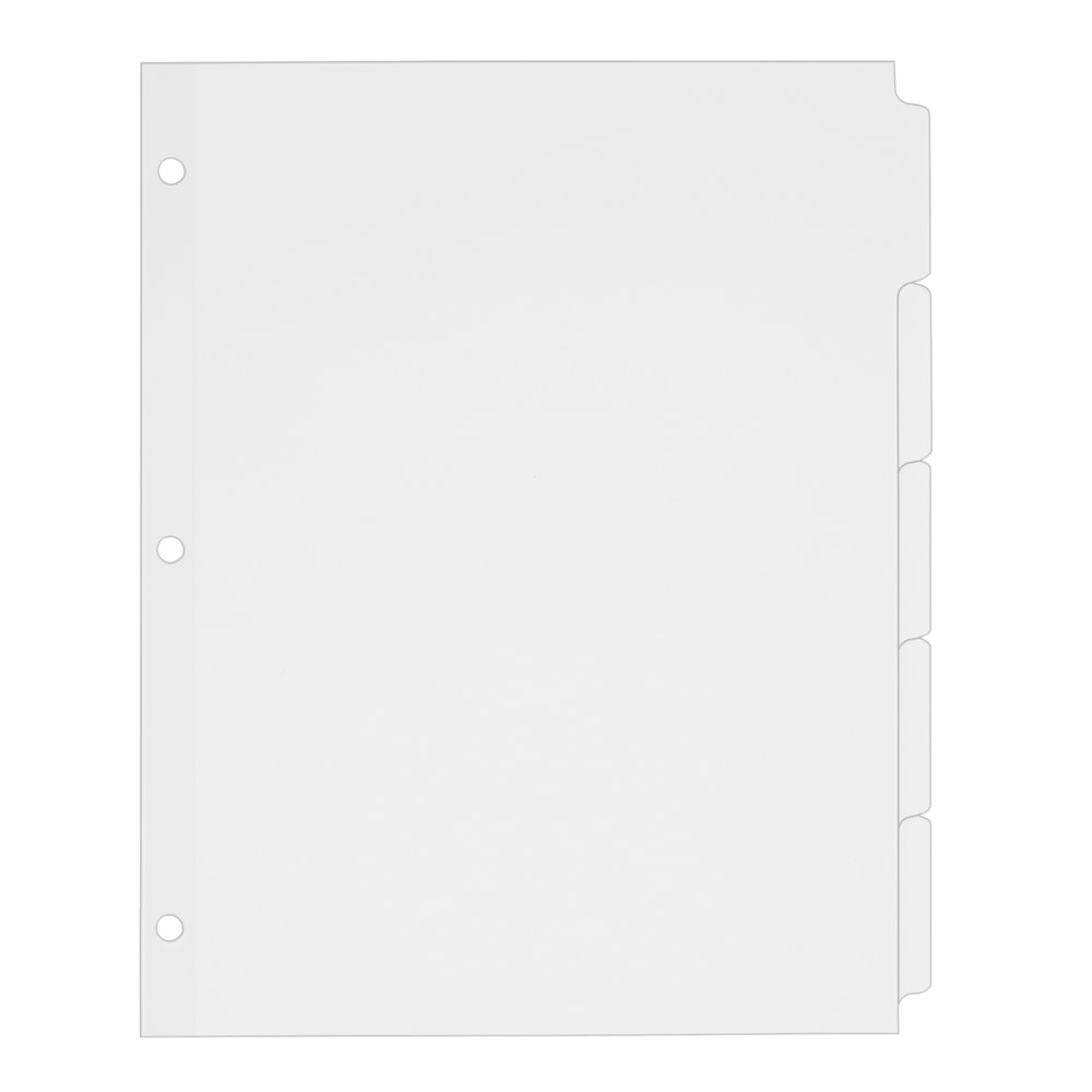 Avery Plain Tab Write-On Dividers, 8 1/2in x 11in, White Dividers/White Tabs, 5-Tab, Box Of 36 MPN:11506