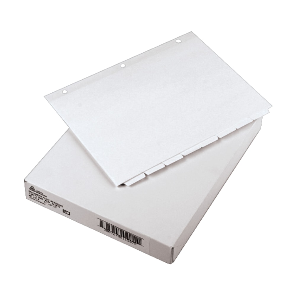Avery Plain Tab Write-On Dividers, 8 1/2in x 11in, White, 8-Tab, Case Of 24 MPN:11507
