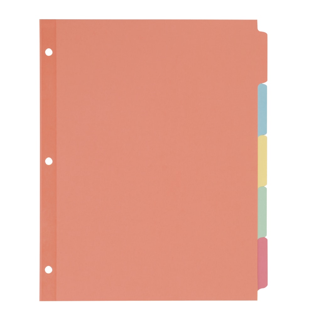 Avery Write-On Paper Dividers For 3 Ring Binders, 8.5in x 11in, 5-Tab Set, Multicolor, Pack Of 36 Sets MPN:11508