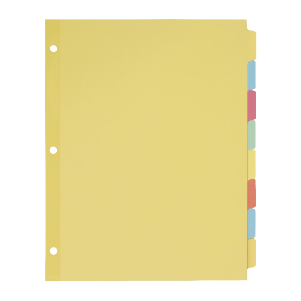 Avery Write-On Paper Dividers For 3 Ring Binders, 8.5in x 11in, 8-Tab Set, Multicolor, Pack Of 24 Sets MPN:11509