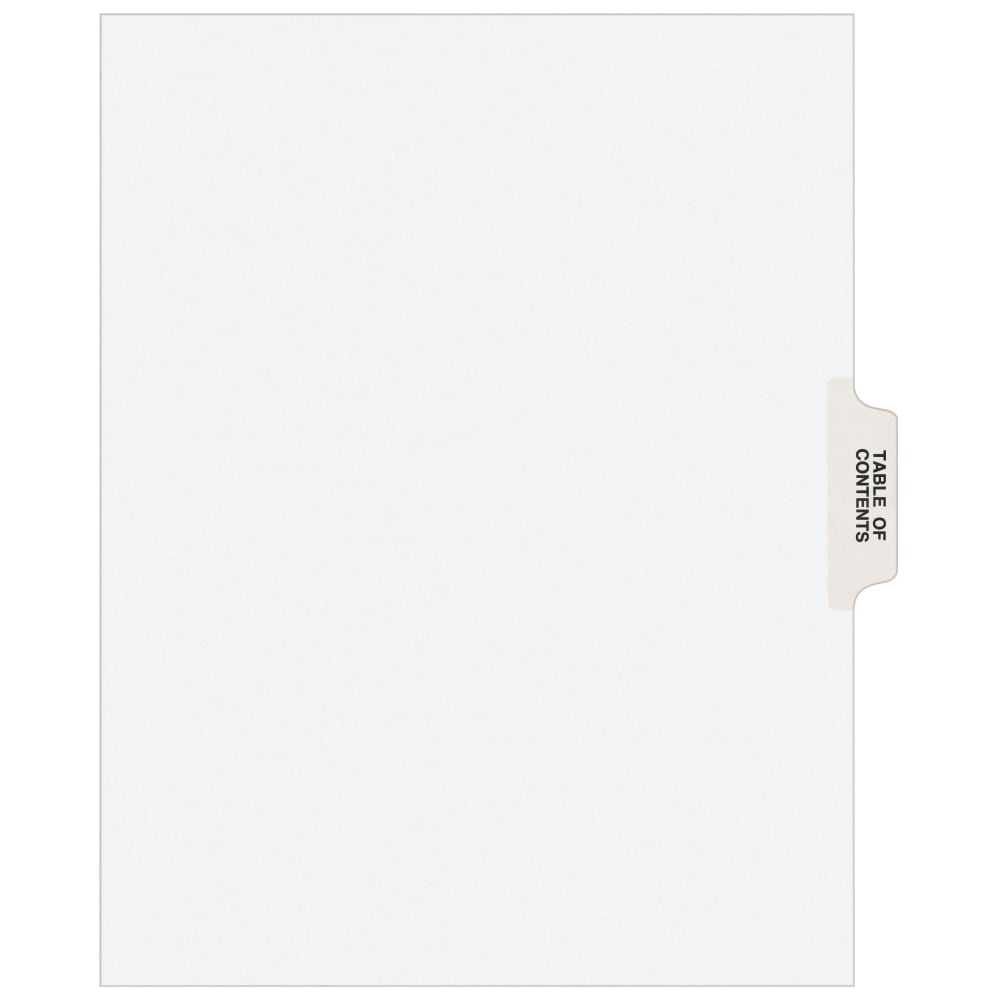 Avery Individual Legal Dividers Avery Style, Letter Size, Table Of Contents, White Dividers/White Tabs, Pack Of 25 MPN:11910