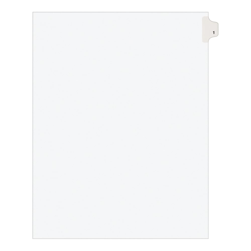 Avery Individual Legal Exhibit Dividers, Avery Style, #1, Side Tab, Letter Size, Pack Of 25 MPN:11911