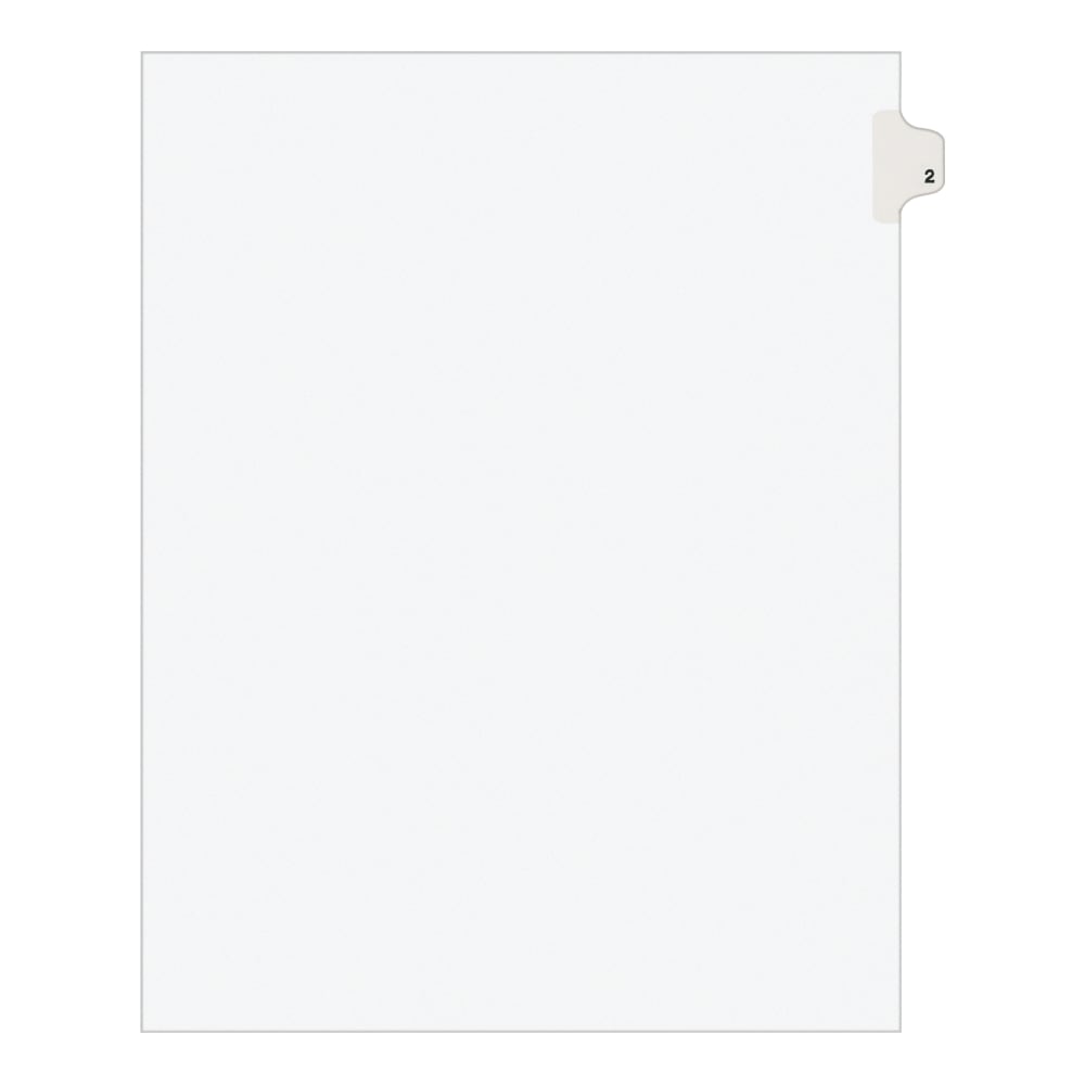 Avery Individual Legal Exhibit Dividers, Avery Style, #2, Side Tab, Letter Size, Pack Of 25 MPN:11912