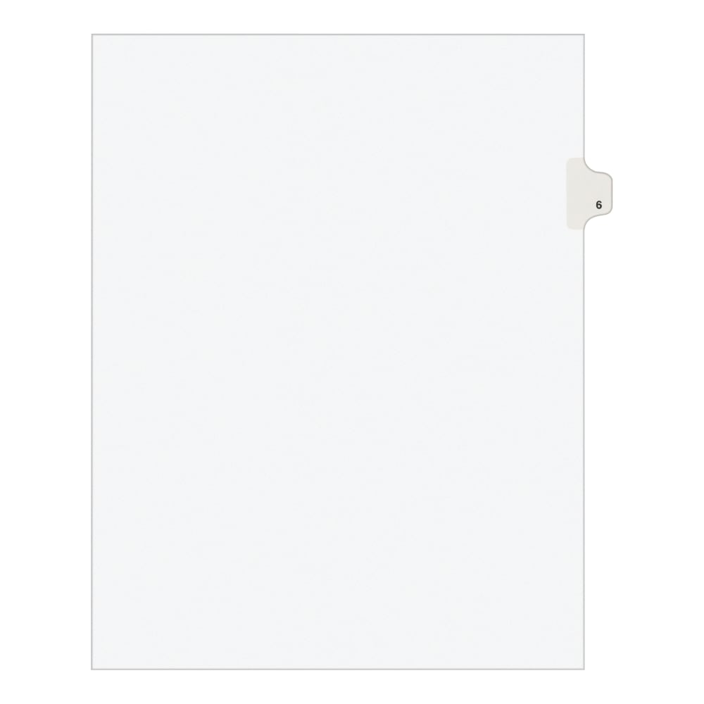 Avery Individual Legal Dividers Avery Style, Letter Size, Side Tab #6, Pack Of 25 MPN:11916
