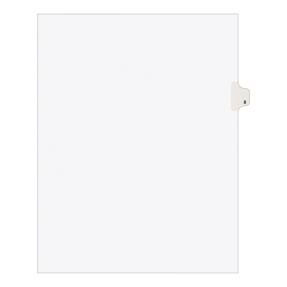 Avery Individual Legal Dividers Avery Style, Letter Size, Side Tab #8, Pack Of 25 MPN:11918