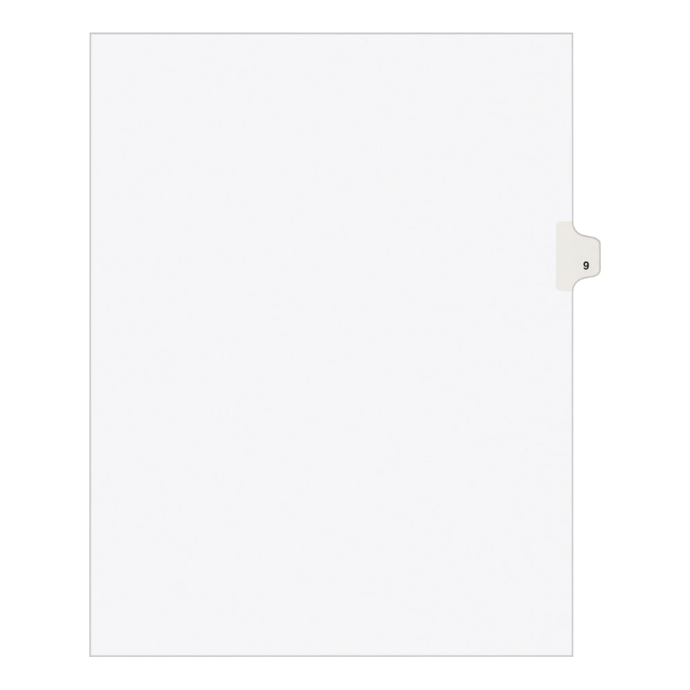 Avery Individual Legal Dividers Avery Style, Letter Size, Side Tab #9, Pack Of 25 MPN:11919