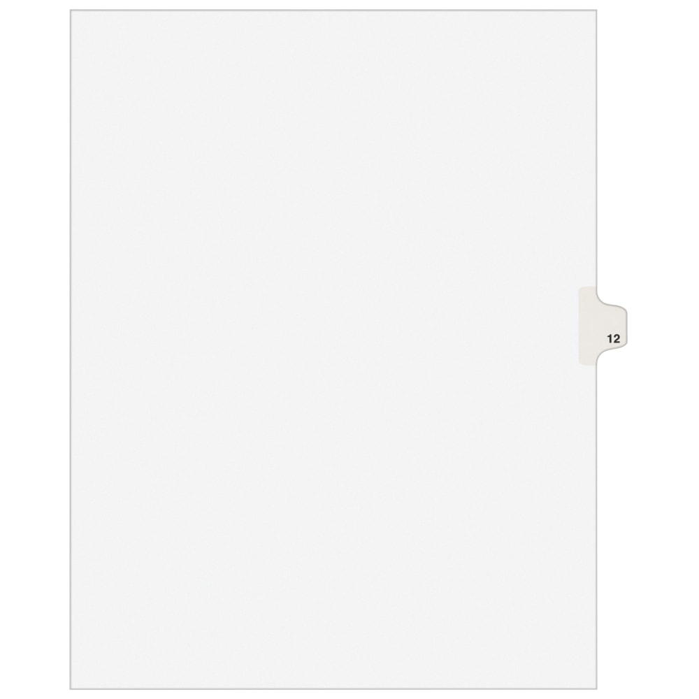 Avery Individual Legal Dividers Avery Style, Letter Size, Side Tab #12, Pack Of 25 MPN:11922