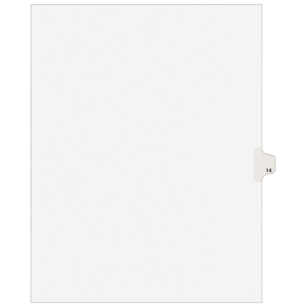 Avery Individual Legal Dividers Avery Style, Letter Size, Side Tab #14, White Dividers/White Tabs, Pack Of 25 MPN:11924