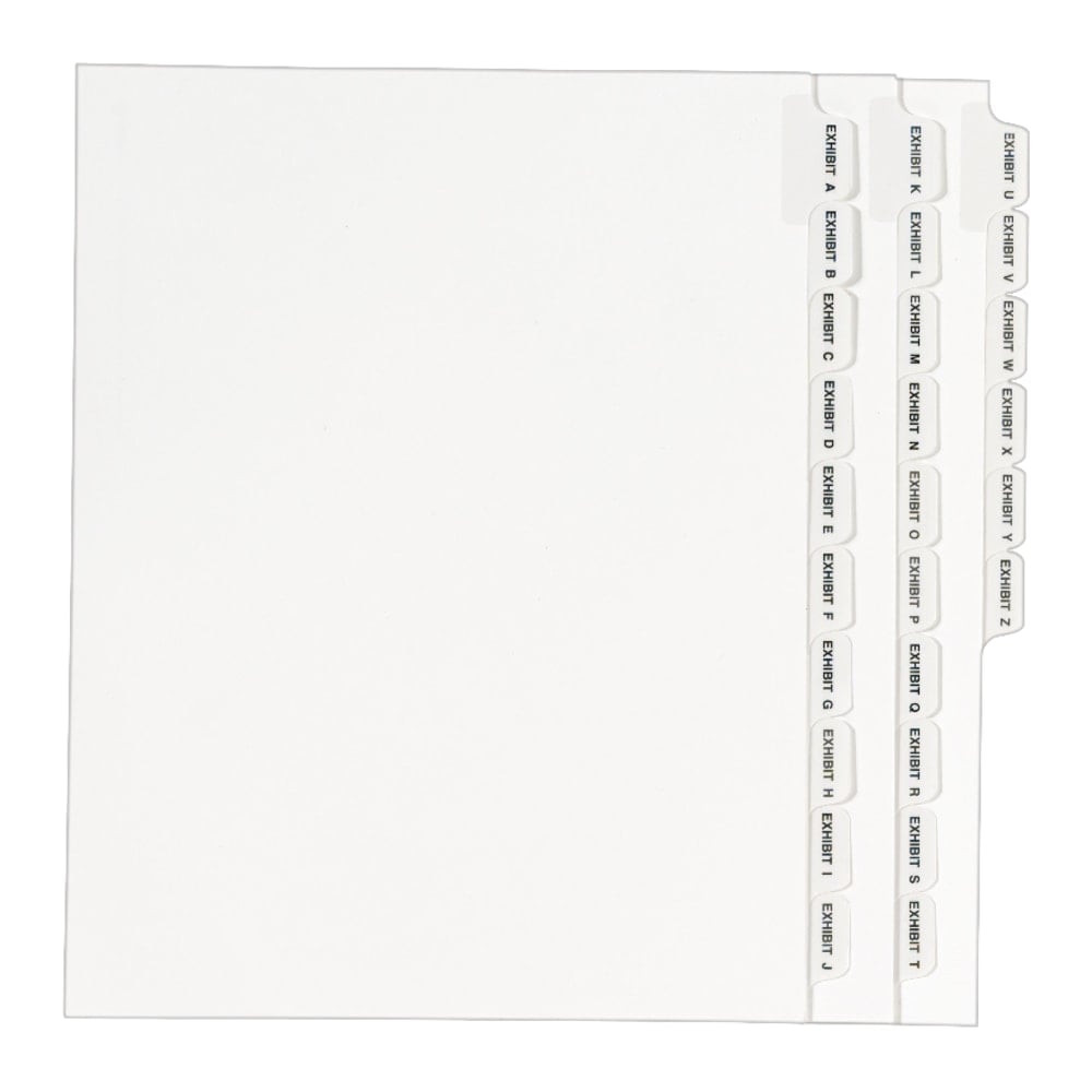 Avery 30% Recycled Preprinted Laminated Tab Dividers, 8 1/2in x 11in, White Dividers/White Tabs, A-Z, Pack Of 25 MPN:01370