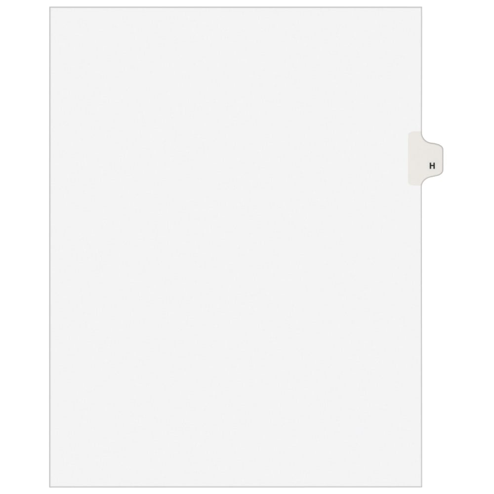 Avery Individual Legal Dividers Avery Style, Letter Size, Side Tab H, White Dividers/White Tabs, Pack Of 25 MPN:1408