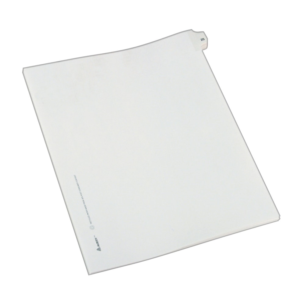 Avery Allstate-Style Collated Legal Exhibit Dividers, 8 1/2in x 11in, White Dividers/White Tabs, 25, Pack Of 25 Tabs MPN:82223