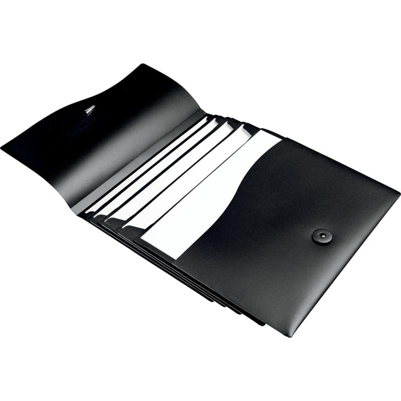 Avery Slide & View Expanding File - Letter - 8 1/2in x 11in Sheet Size - 200 Sheet Capacity - 5 Pocket(s) - Black - 1 Each MPN:73517