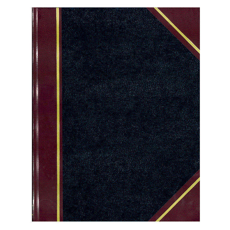 National Brand 50% Recycled Black Texhide Record Book With Margin, 8 3/8in x 10 3/8in, 300 Pages MPN:56231
