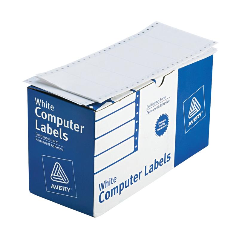 Avery Continuous Form Permanent Address Labels, 4022, Rectangle, 4in x 1 15/16in, White, Box Of 5, 000 MPN:4022
