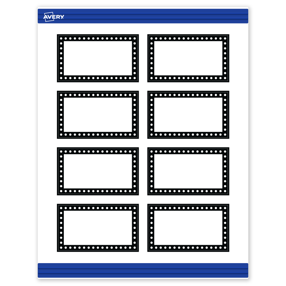 Avery Printable Cards With Sure Feed Technology, 2in x 3-1/2in, Matte White With Black And White Polka Dots, Pack Of 80 MPN:S00-D28-PRMWC10