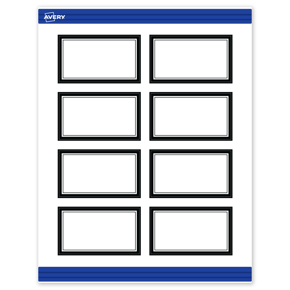 Avery Printable Cards With Sure Feed Technology, 2in x 3-1/2in, Matte White With Black Border, Pack Of 80 MPN:S00-D2D-PRMWC10