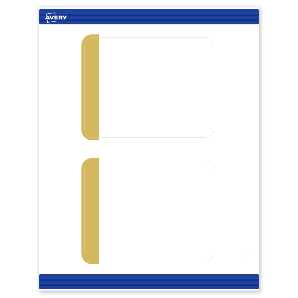 Avery Printable Postcards With Sure Feed Technology, 4.25in x 5-1/2in, Matte White With Preprinted Gold-Dipped Edge, Pack Of 20 MPN:S00-DJR-PRMWC10