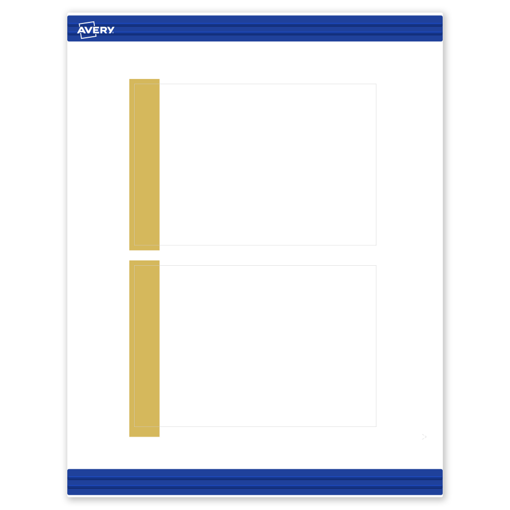 Avery Printable Postcards With Sure Feed Technology, 4in x 6in, Matte White With Preprinted Gold-Dipped Edge, Pack Of 20 MPN:S00-DJS-PRMWC10