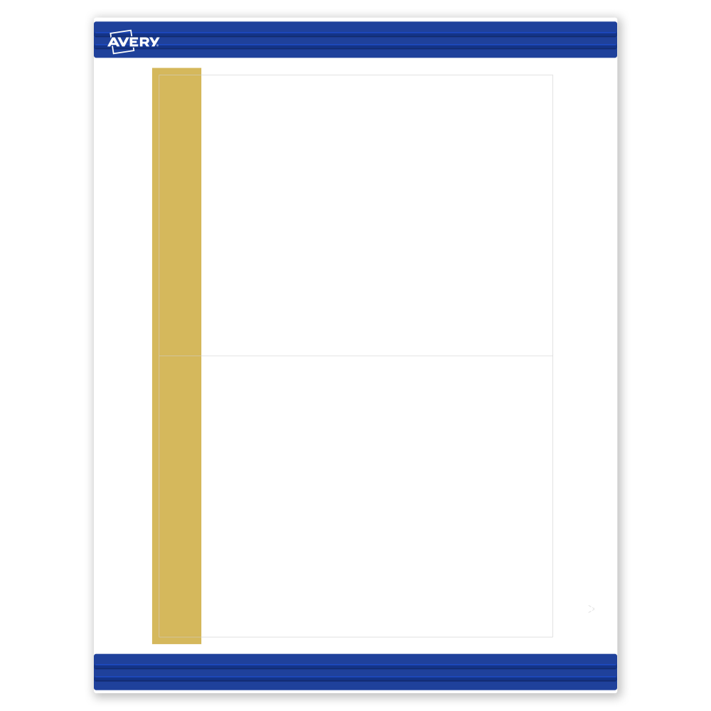 Avery Printable Invitation Cards With Sure Feed Technology, 5in x 7in, Matte White With Preprinted Gold-Dipped Edge, Pack Of 20 MPN:S00-DJX-PRMWC10
