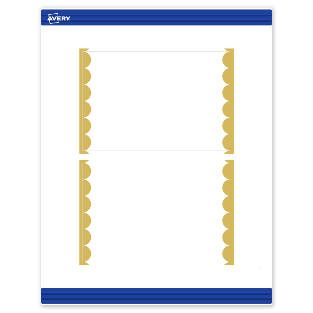 Avery Printable Postcards With Sure Feed Technology, 4in x 6in, Matte White With Preprinted Gold Dots Edge, Pack Of 20 MPN:S00-DK4-PRMWC10