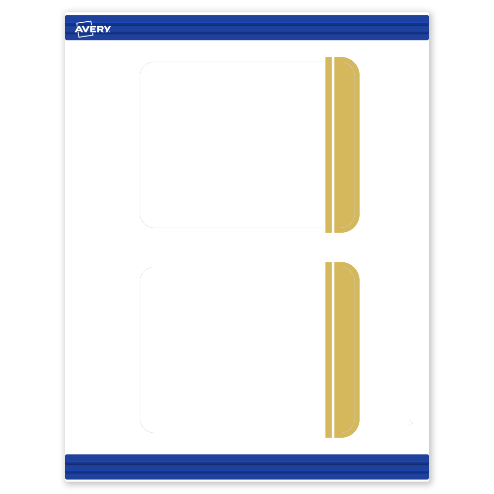 Avery Printable Postcards With Sure Feed Technology, 4.25in x 5-1/2in, Matte White With Preprinted Gold Double-Dipped Edge, Pack Of 20 MPN:S00-DKD-PRMWC10