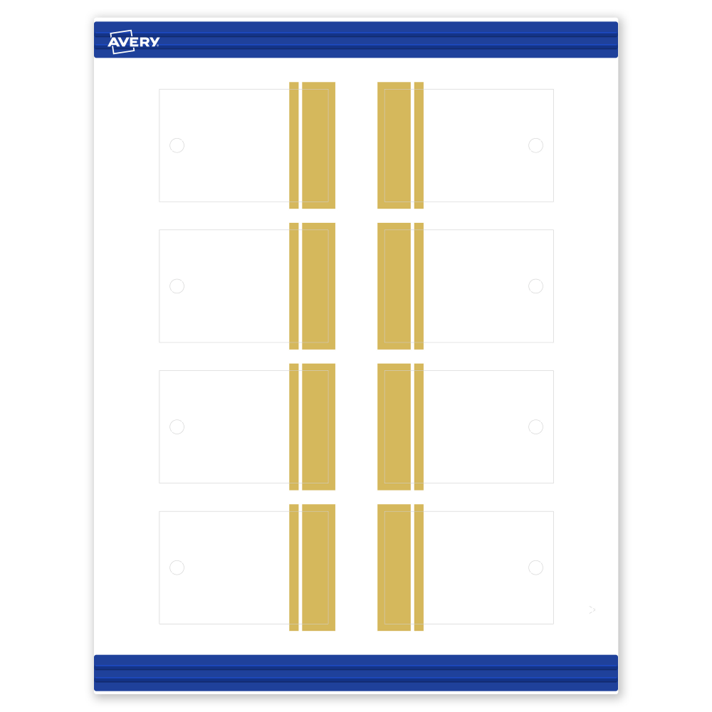Avery Printable Tags With Sure Feed Technology, 2in x 3in, Matte White With Preprinted Gold Double-Dipped Edge, Pack Of 80 MPN:S00-DKJ-PRMWT10