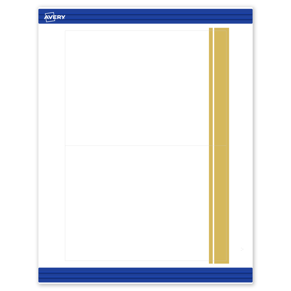 Avery Printable Invitation Cards With Sure Feed Technology, 5in x 7in, Matte White With Preprinted Gold Double-Dipped Edge, Pack Of 20 MPN:S00-DKK-PRMWC10