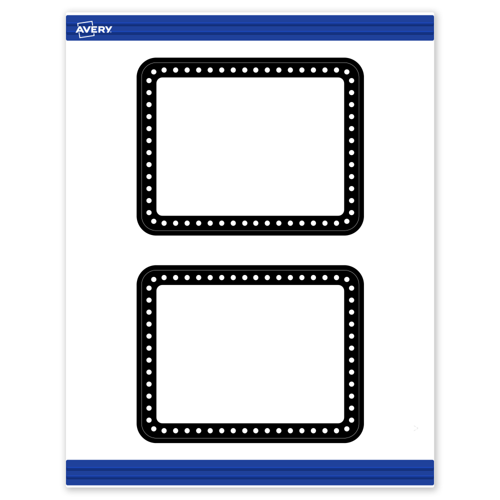 Avery Printable Postcards With Sure Feed Technology, 4.25in x 5-1/2in, Matte White With Black And White Polka Dots, Pack Of 20 MPN:S00-DKS-PRMWC10