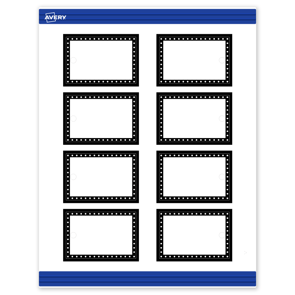 Avery Printable Tags With Sure Feed Technology, 2in x 3in, Matte White With Black And White Polka Dots, Pack Of 80 MPN:S00-DKX-PRMWT10