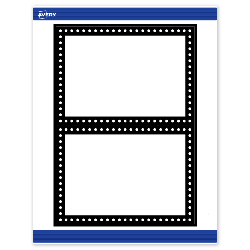 Avery Printable Invitation Cards With Sure Feed Technology, 5in x 7in, Matte White With Black And White Polka Dots, Pack Of 20 MPN:S00-DKY-PRMWC10