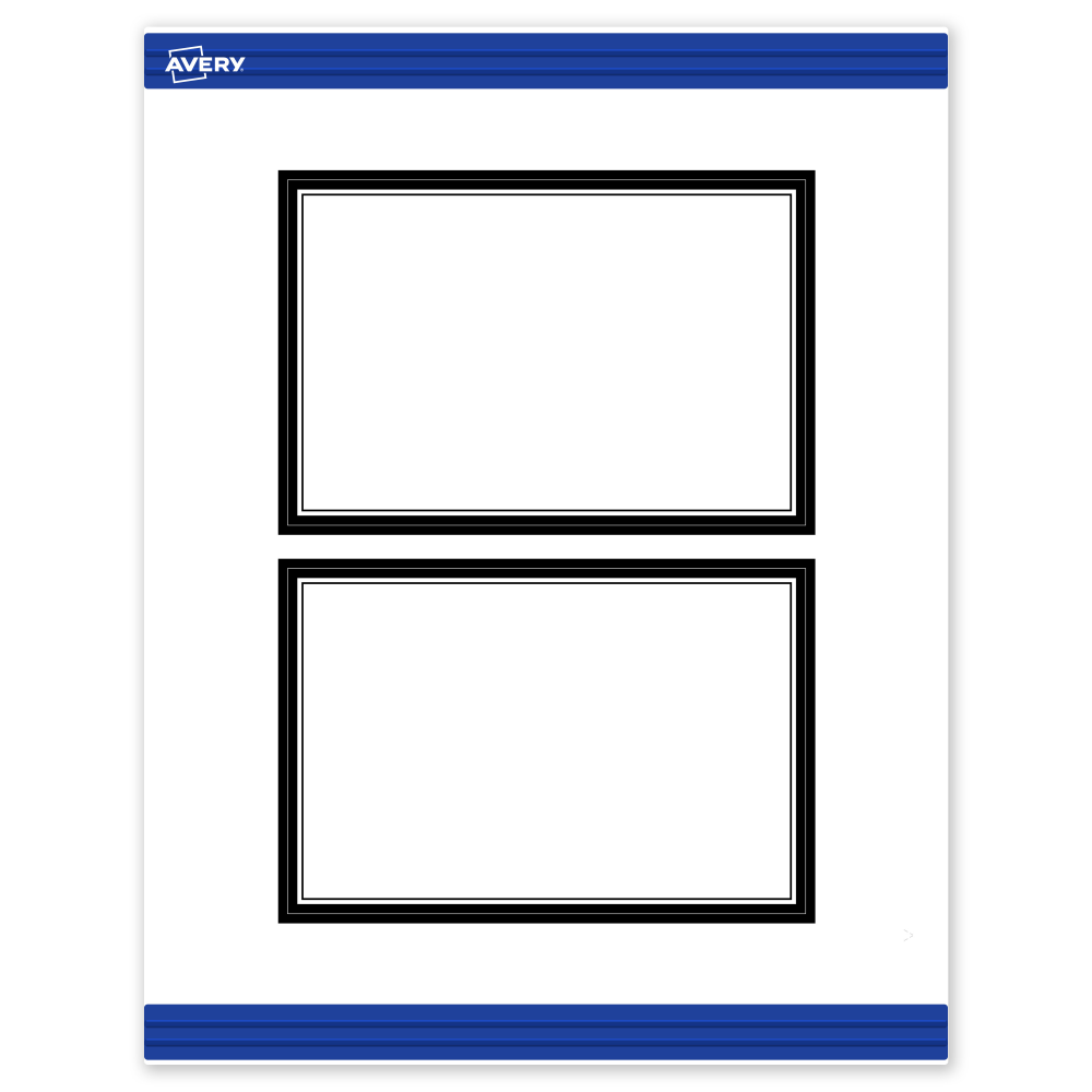 Avery Printable Postcards With Sure Feed Technology, 4in x 6in, Matte White With Black Border, Pack Of 20 MPN:S00-DM5-PRMWC10