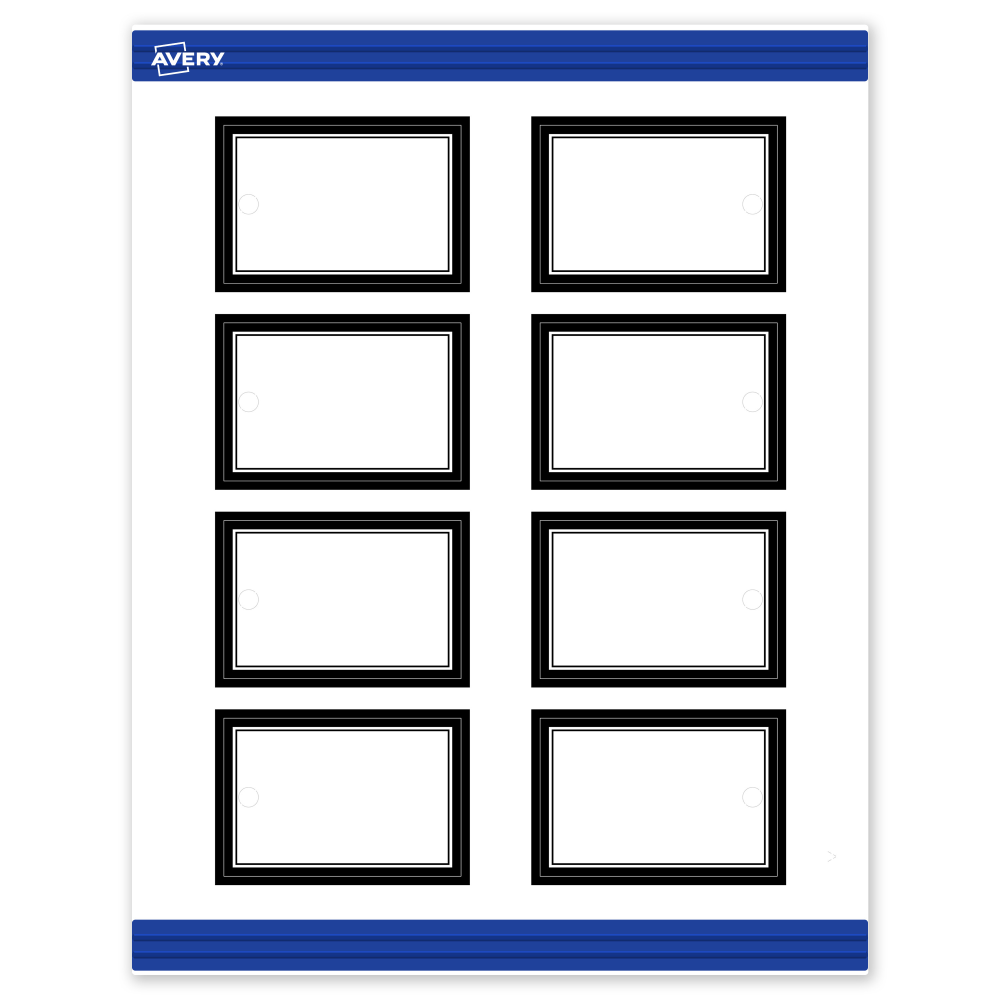 Avery Printable Tags With Sure Feed Technology, 2in x 3in, Matte White With Black Border, Pack Of 80 MPN:S00-DM8-PRMWT10