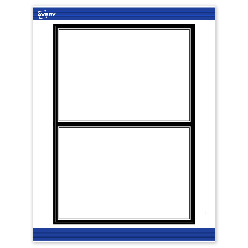Avery Printable Invitation Cards With Sure Feed Technology, 5in x 7in, Matte White With Black Border, Pack Of 20 MPN:S00-DMA-PRMWC10