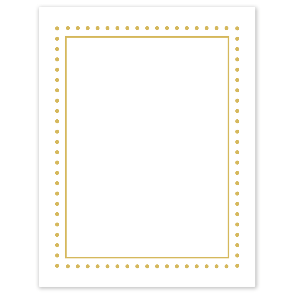 Avery Printable Cards, 8-1/2in x 11in, Matte White With Preprinted Gold Dot Border, Pack Of 10 MPN:S00-DPE-PRMWC10