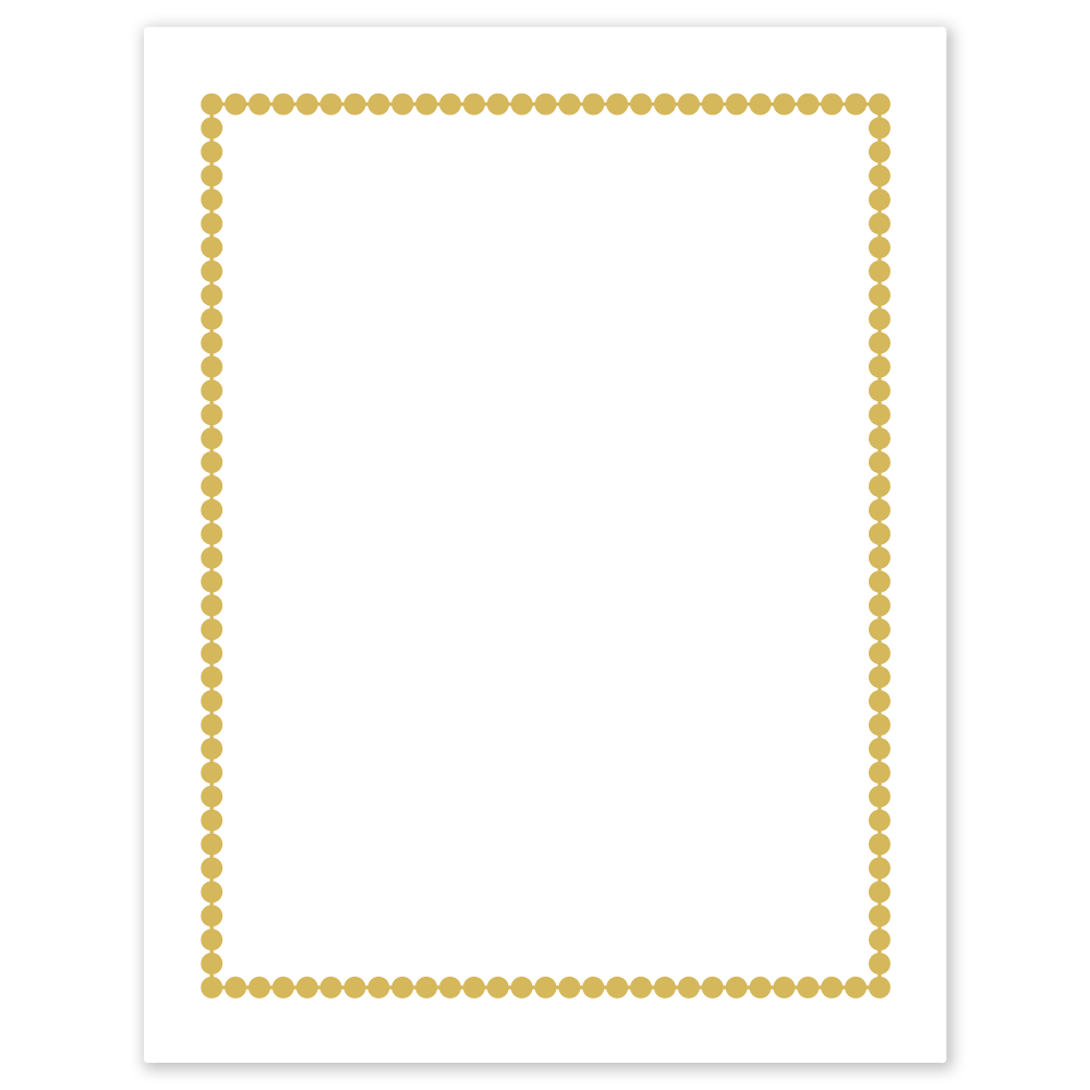 Avery Printable Cards, 8-1/2in x 11in, Matte White With Preprinted Gold Bead Design, Pack Of 10 MPN:S00-DPF-PRMWC10