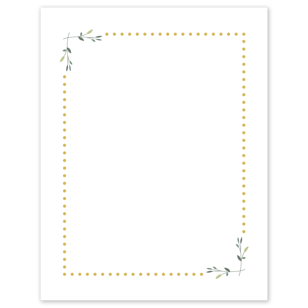 Avery Printable Cards, 8-1/2in x 11in, Matte White With Gold Dots/Green Floral Design, Pack Of 10 MPN:S00-DPH-PRMWC10