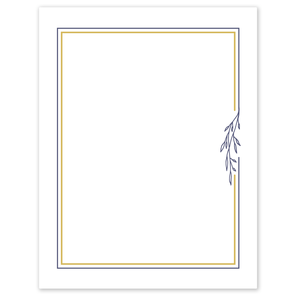 Avery Printable Cards, 8-1/2in x 11in, Matte White With Floral Gold/Navy Border, Pack Of 10 MPN:S00-DPJ-PRMWC10