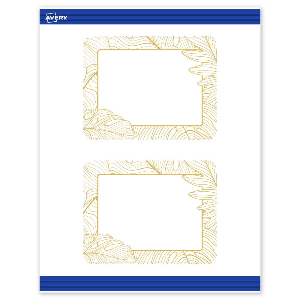 Avery Printable Postcards With Sure Feed Technology, 4-1/4in x 5-1/2in, Matte White With Gold Florals, Pack Of 20 MPN:S00-EW4-PRMWC10