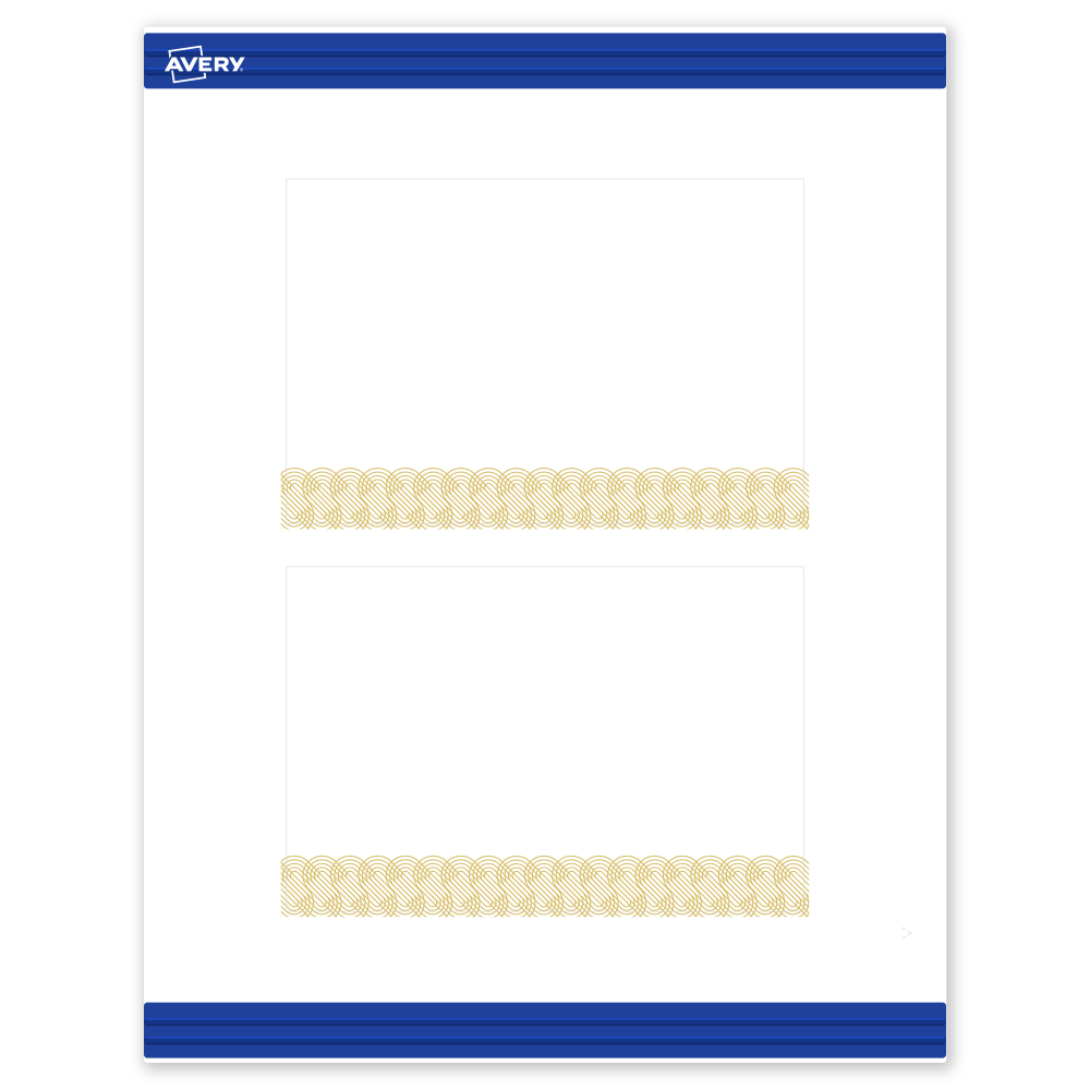 Avery Printable Postcards With Sure Feed Technology, 4in x 6in, Matte White With Preprinted Gold Lace Trim Pattern, Pack Of 20 MPN:S00-EX4-PRMWC10