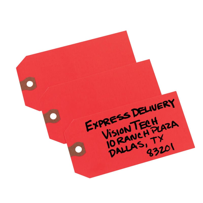 Avery Colored Shipping Tags - 4.75in Length x 2.37in Width - Rectangular - 1000 / Box - Red MPN:12345