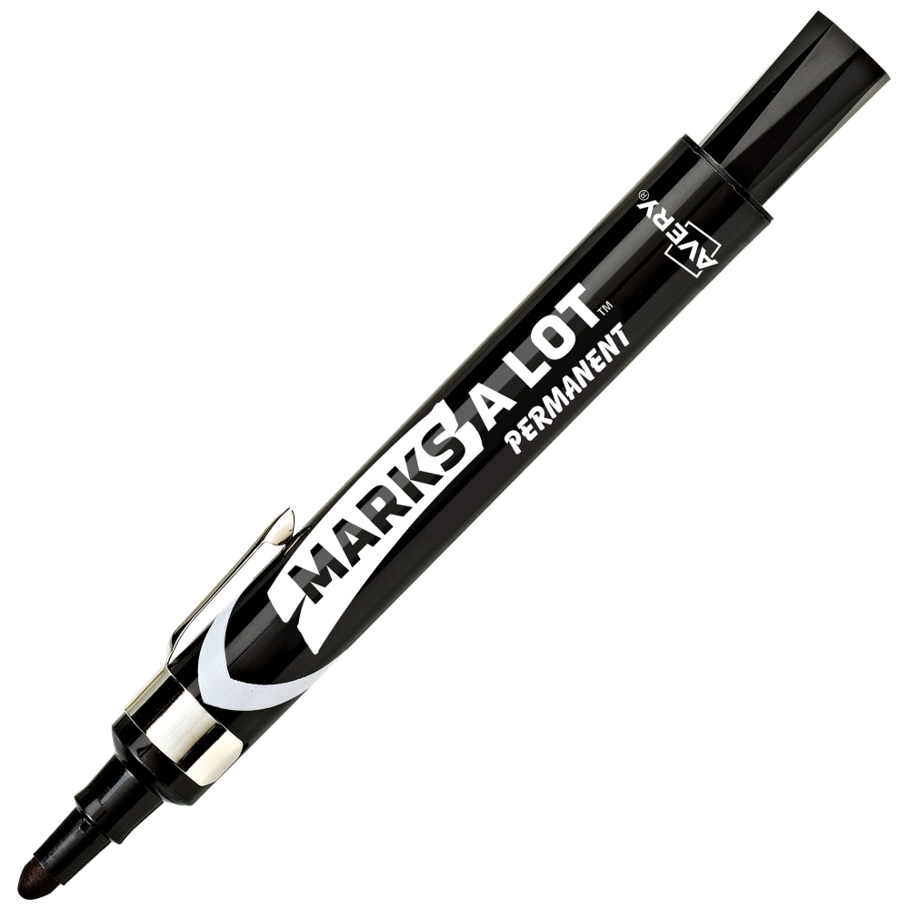 Avery Marks-A-Lot Bullet-Tip Permanent Markers, Black, 12/Pack MPN:24878