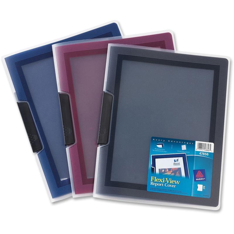 Avery Flexi-View Report Covers with Swing Clip - Letter - 8 1/2in x 11in Sheet Size - 25 Sheet Capacity - Polypropylene - Assorted - 24 / Box MPN:47856