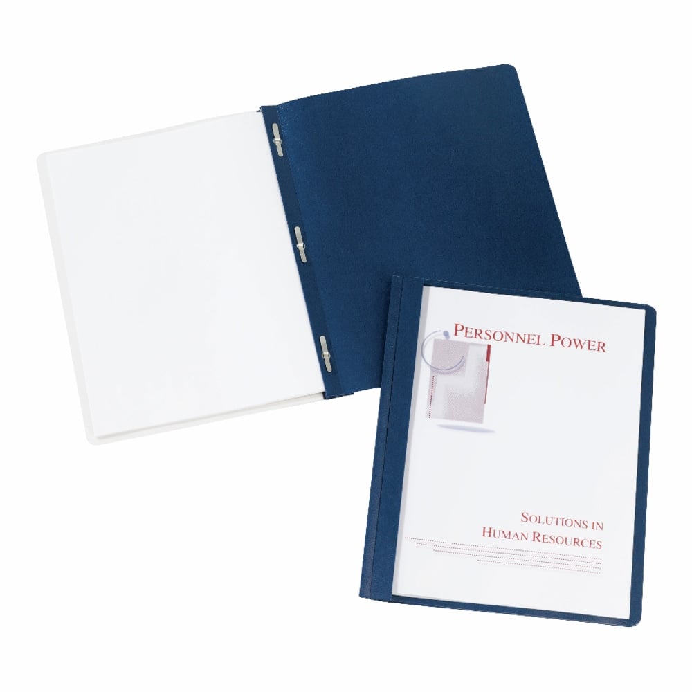 Avery Durable Clear Front Report Cover w/Prong Fasteners, 1/8in Cap, Clear/Blue, 25/Box MPN:47961