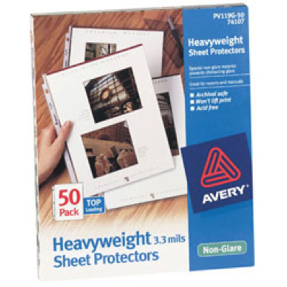 Avery Top-Loading Nonstick Sheet Protectors, Super Heavyweight, 8 1/2in x 11in, Box Of 50 MPN:74131